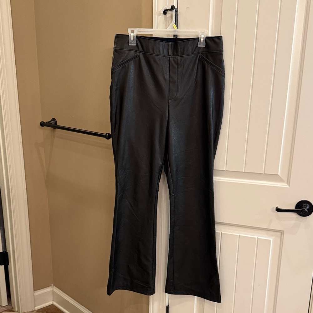 Spanx faux leather trousers.